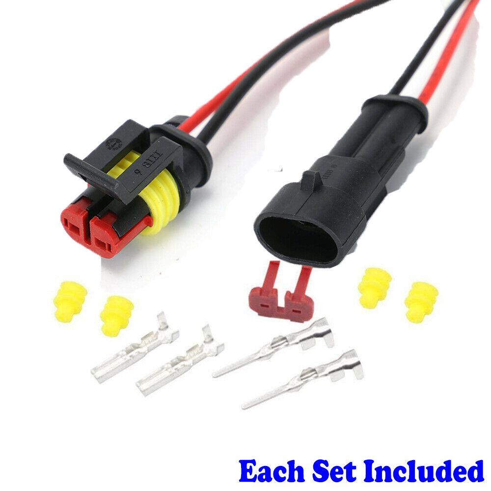 5 Set 2 Pin Waterproof Car Electrical Wire Sealed Connector Plug Cable 12V Kit - Image 4