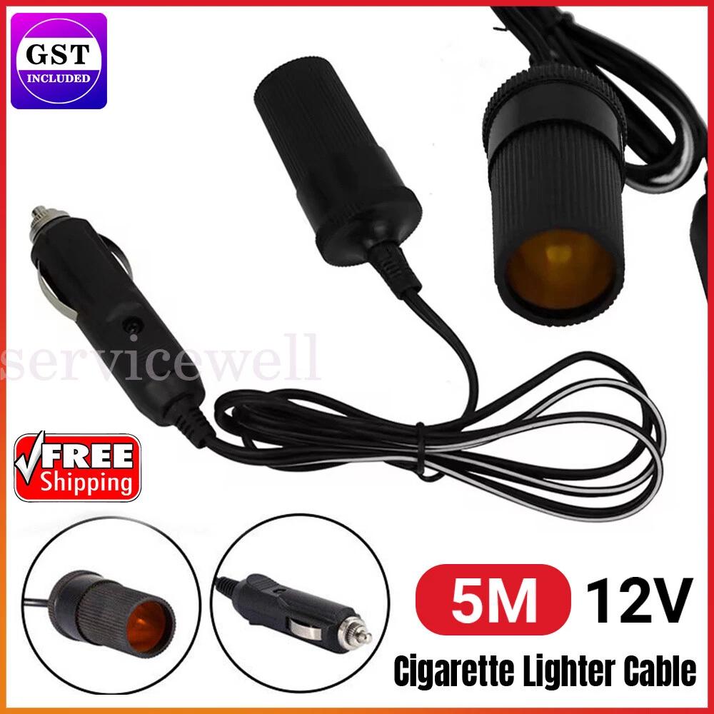 5m Car Cigarette Cigar Lighter Extension Adapter Plug Cable Cord Lead Socket HOT