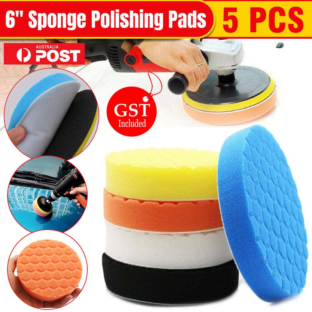 5pcs 6inch150mm Polishing Pads Sponge Foam Buffing Wax For Car Polisher