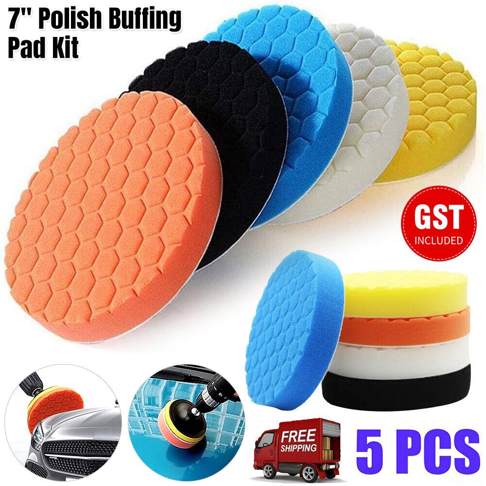 5pcs 7 Buffing Waxing Polishing Sponge Pads Kit Set For Car Polisher Drill AU