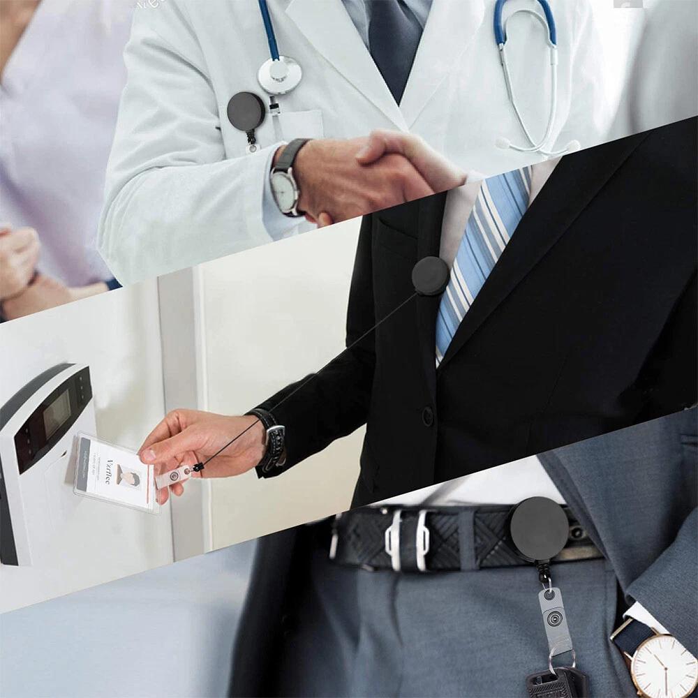 5pcs Retractable Card Holder Reel ID Key Badge Tag Clip Reinforced Vinyl Strap - Image 3