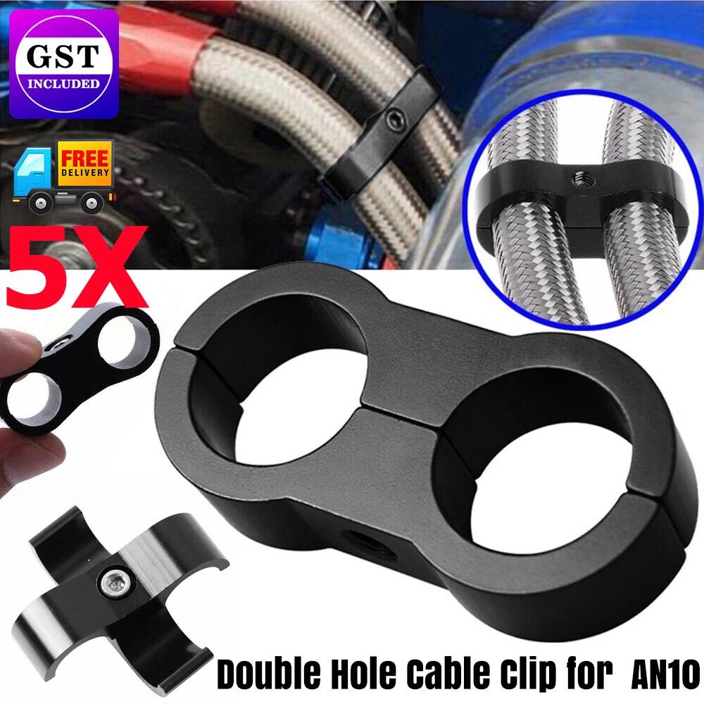 5x 10AN AN10 Braided Hose Separator Clamp Fitting-Adapter For Oil Fuel Hose Line