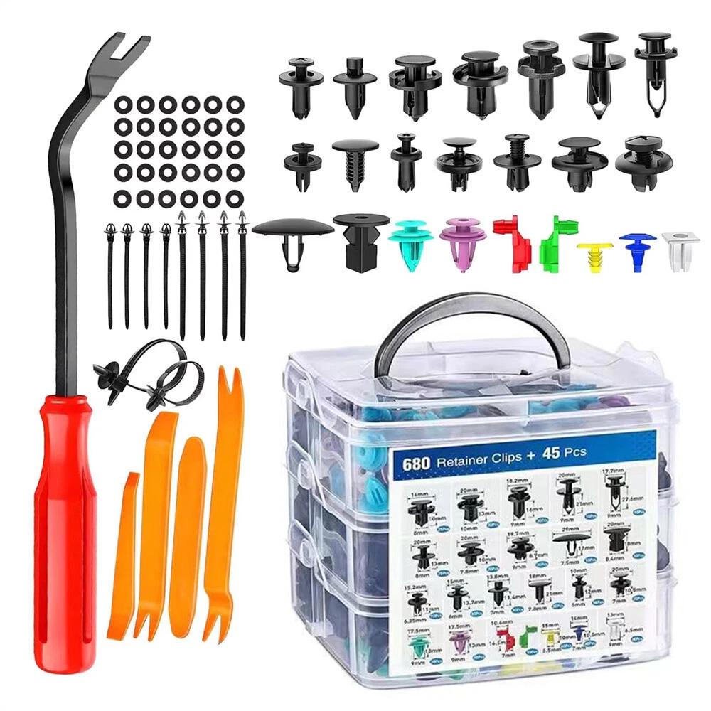 680pcs Car Trim Body Clips Kit Rivets Retainer Door Panel Bumper Plastic AU