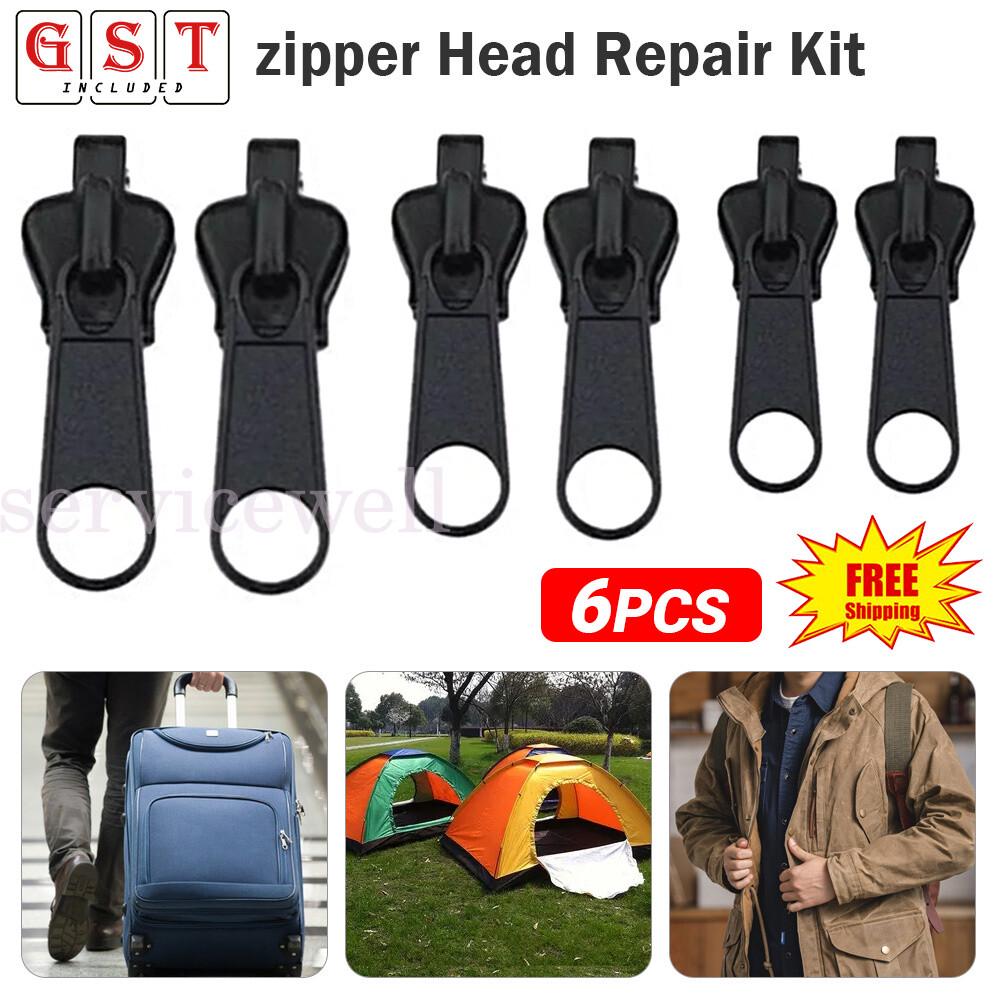 6PCS Universal Zippers Head Repair Kit Replacement Instant Zip Slider Zipper Fix