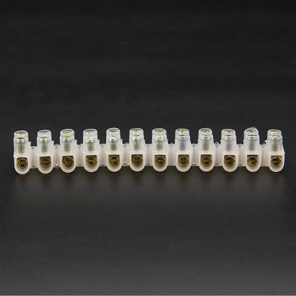 6X Barrier Screw Terminal Block Wire Dual Connector Strips 12 Position 3/6/10A - Image 2