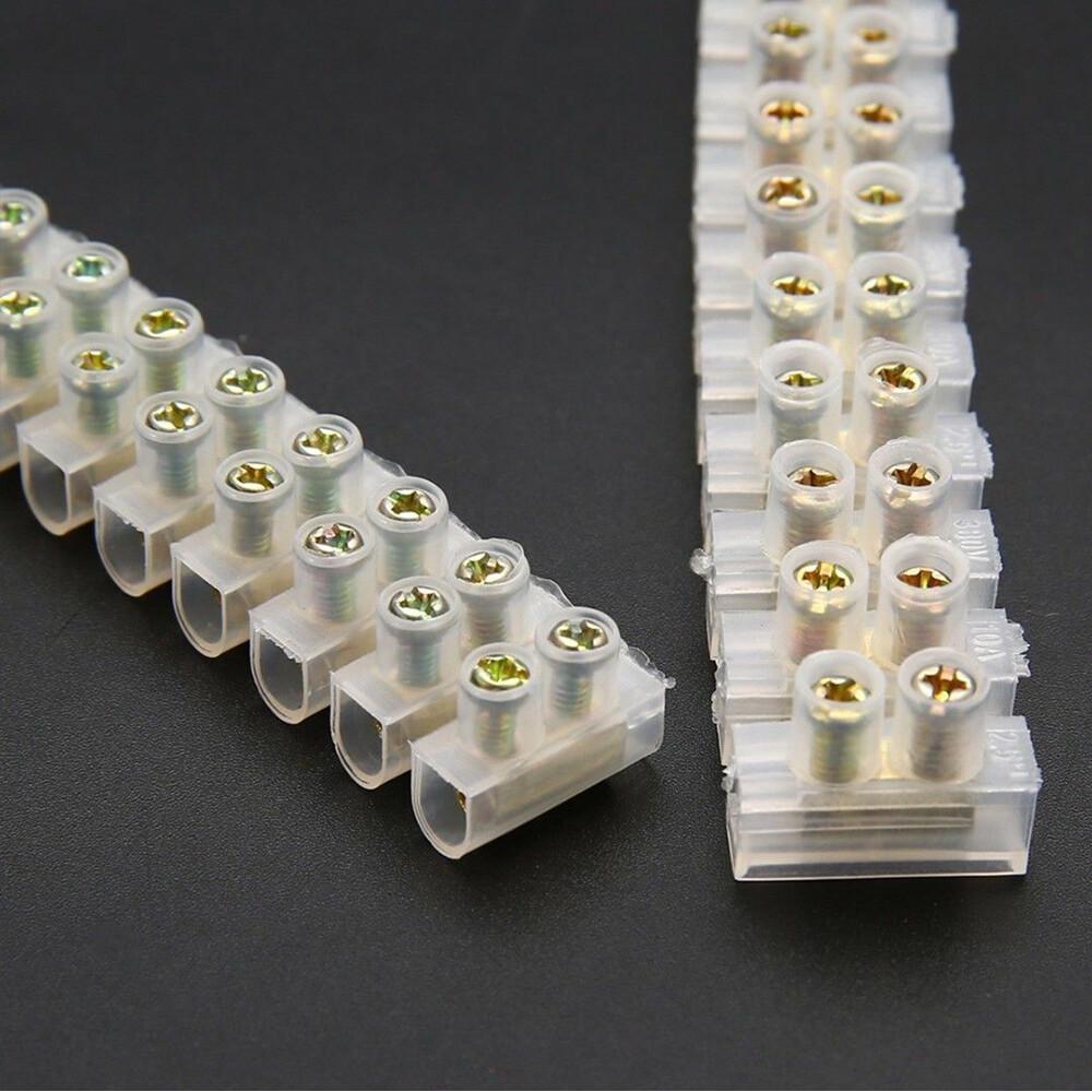 6X Barrier Screw Terminal Block Wire Dual Connector Strips 12 Position 3/6/10A - Image 6