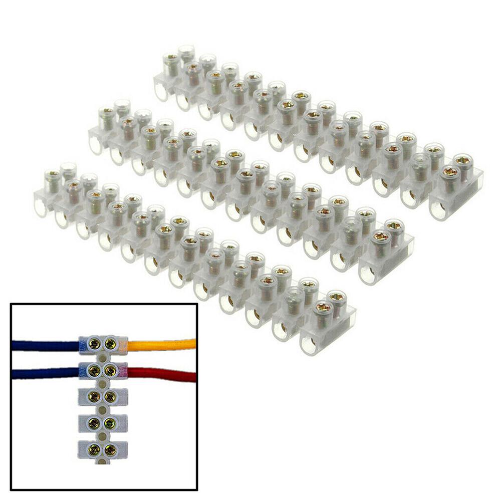 6X Barrier Screw Terminal Block Wire Dual Connector Strips 12 Position 3/6/10A - Image 4