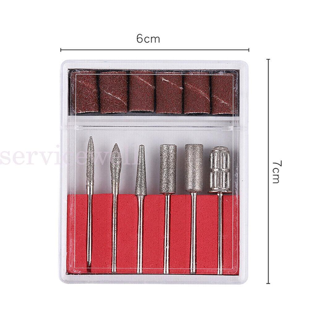 6X Nail Electric Drill Bits Sanding Bands File Set Filing Pedicure Manicure Tool - Image 5