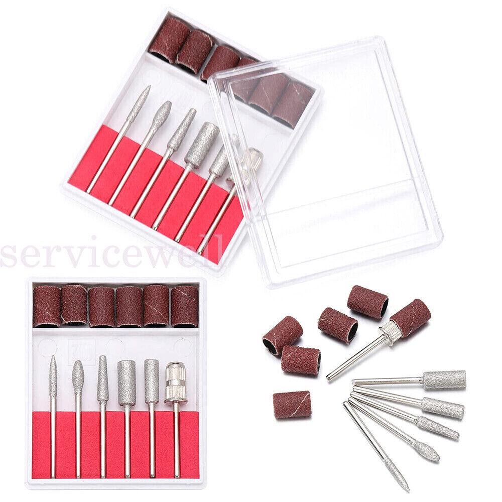 6X Nail Electric Drill Bits Sanding Bands File Set Filing Pedicure Manicure Tool - Image 2