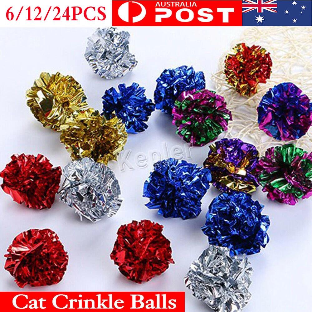MylarCat Crinkle Balls Kitty Fun Toy Interesting Crinkly Sounds Soft