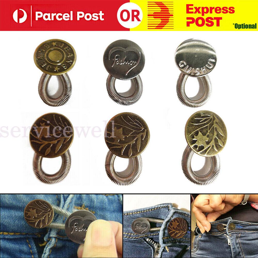 Waist Extender Jeans Pants Stretch Button Instant Fix Metal Elastic Expand
