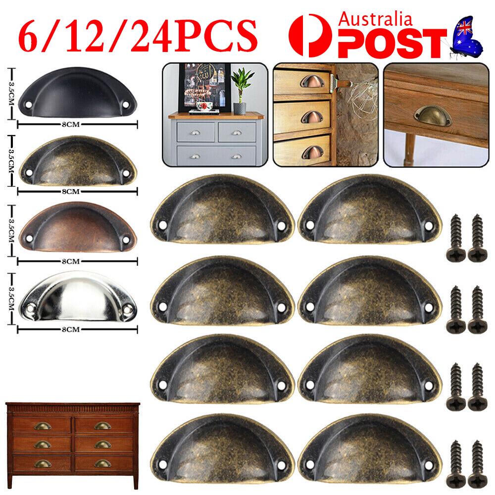 Cupboard Door Cabinet Cup Drawer Furniture Retro Antique Pull Shell Handle