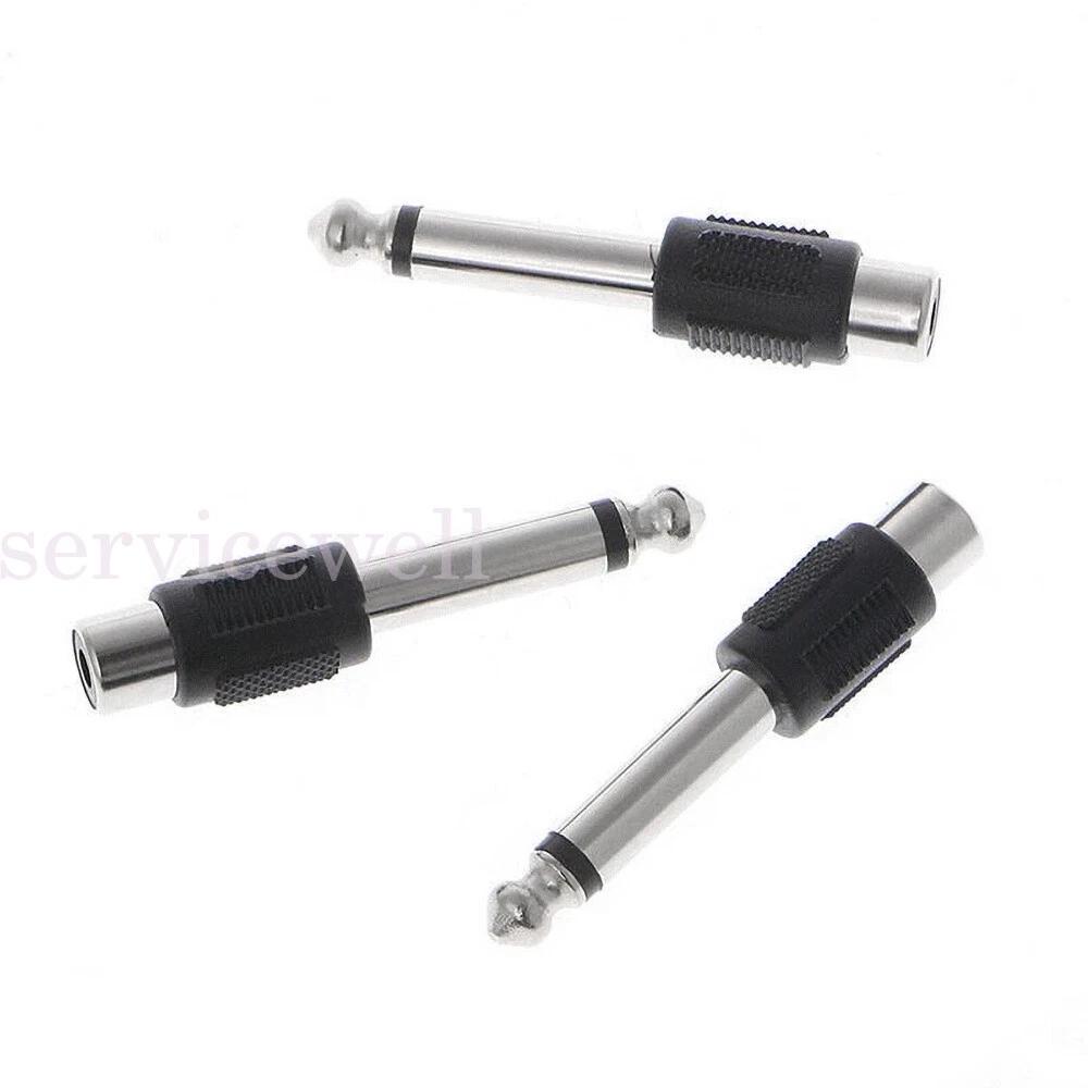 6.5mm 1/4 Male to Female RCA Connector Adapter Audio Plug Jack TS 6.35mm Mono - Image 4