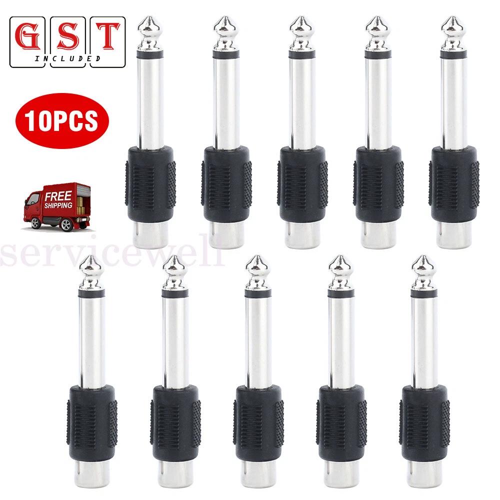 6.5mm 1/4 Male to Female RCA Connector Adapter Audio Plug Jack TS 6.35mm Mono