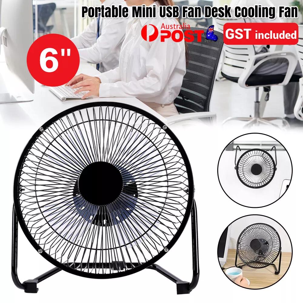 6inch Portable Powerful Silent Mini USB Small Cooling Fan Desk Desktop Cooler AU