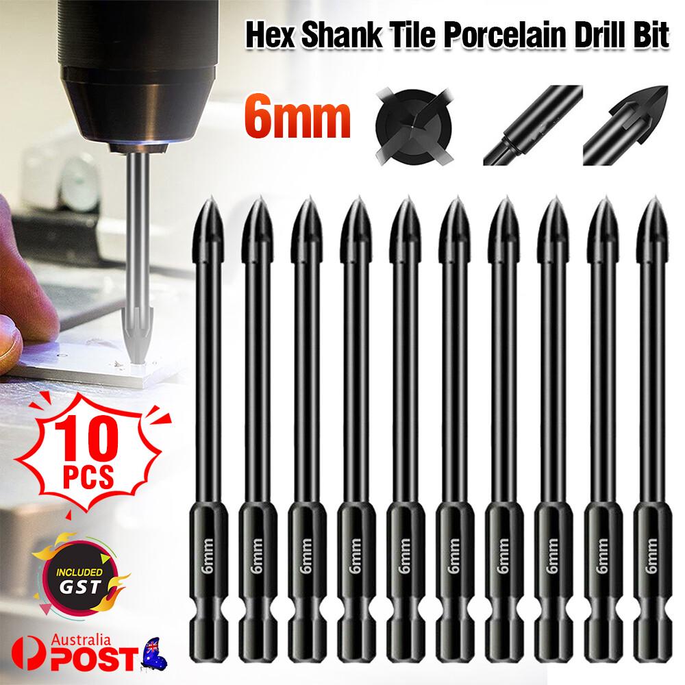 6mm Marble Ceramic Glass Brick Tile Porcelain Drill Bit Hex Shank Spear Head AU