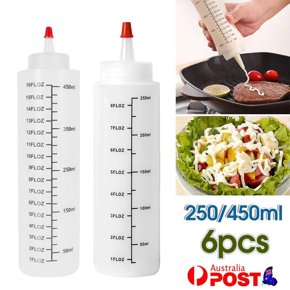 6pcs Sauce Bottle Squeeze Crafts Bottle Condiment Dispenser 250/450ML AU