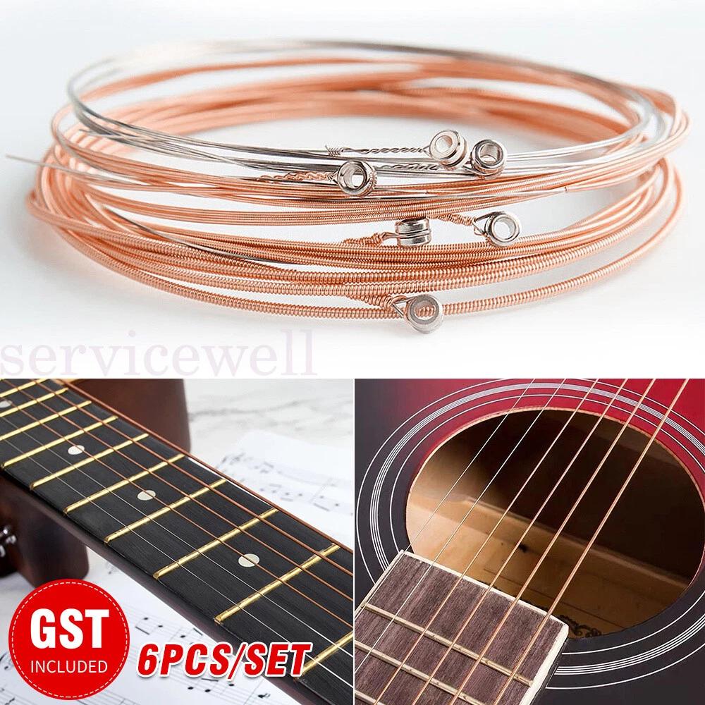 6x Acoustic Music Guitar Strings Premium Steel Light Universal Sent Free Pick AU