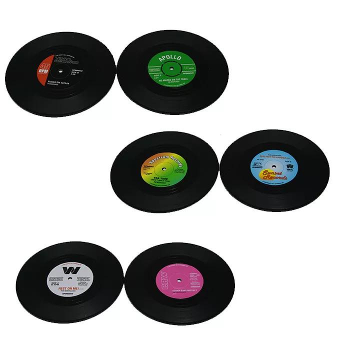 6x Creative Vinyl Record Cup Coaster Glass Drink Holder Place Mat Tableware NEW - Image 3