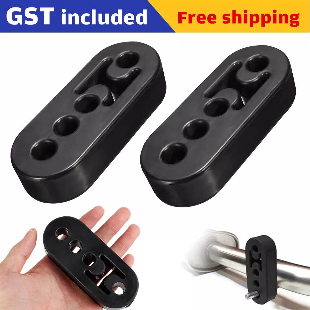 6x Universal Heavy Duty Car Exhaust Rubber Mount Brackets Hangers 4 Holes Black