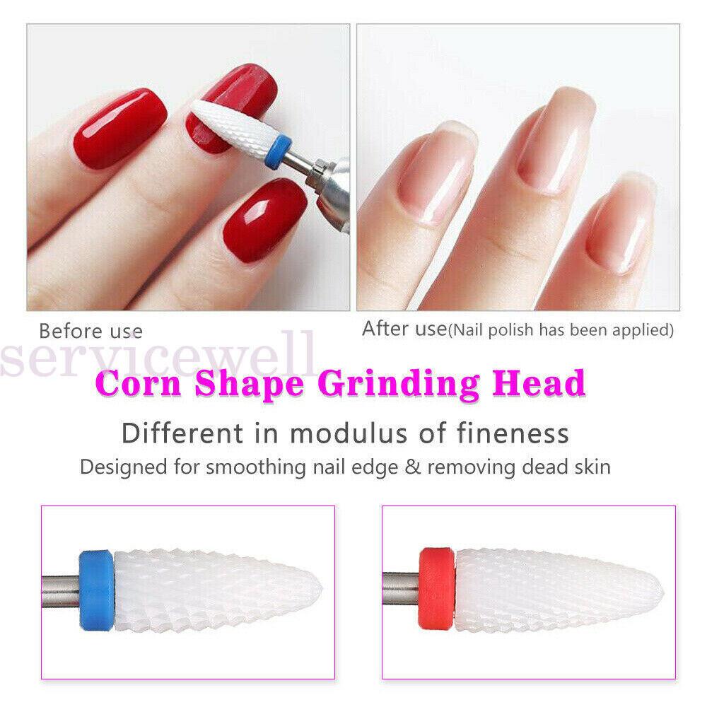 7Pcs Ceramic Nail Drill Bits Set File Acrylic Manicure Pedicure Nail Art Tools - Image 6