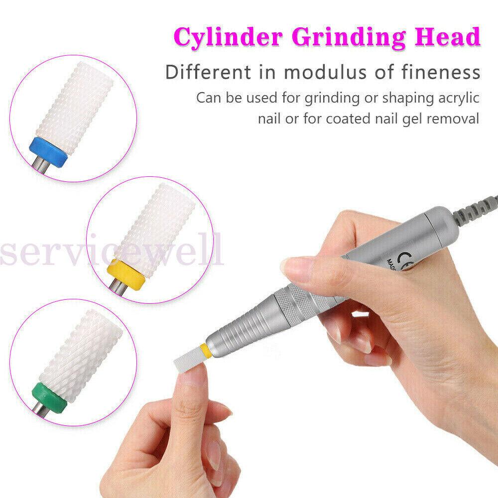 7Pcs Ceramic Nail Drill Bits Set File Acrylic Manicure Pedicure Nail Art Tools - Image 4