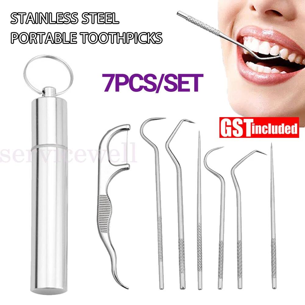 Stainless Steel Toothpick Metal Flossing Portable Toothpick Box Holder