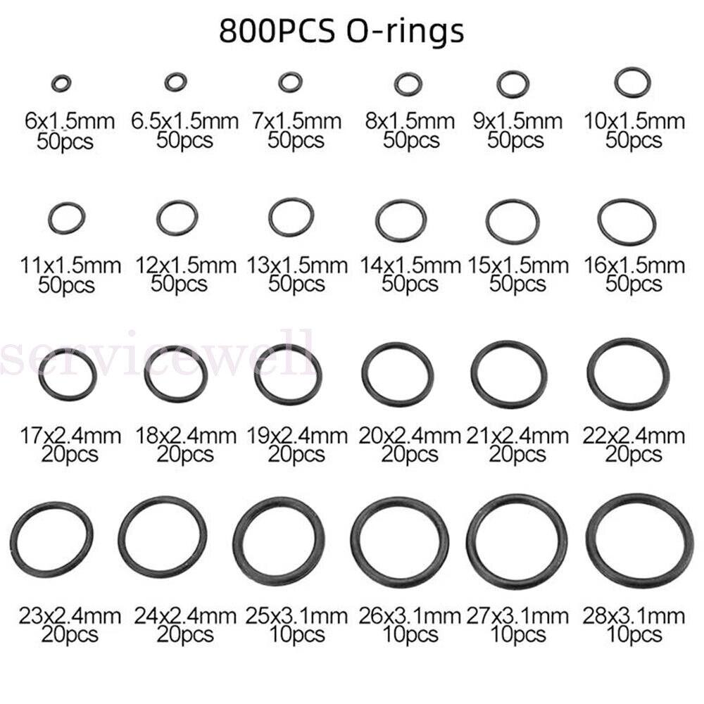 800Pcs 24 Sizes Nitrile Rubber O-Ring Gasket Assortment Seal Ring Kits With Box - Image 4