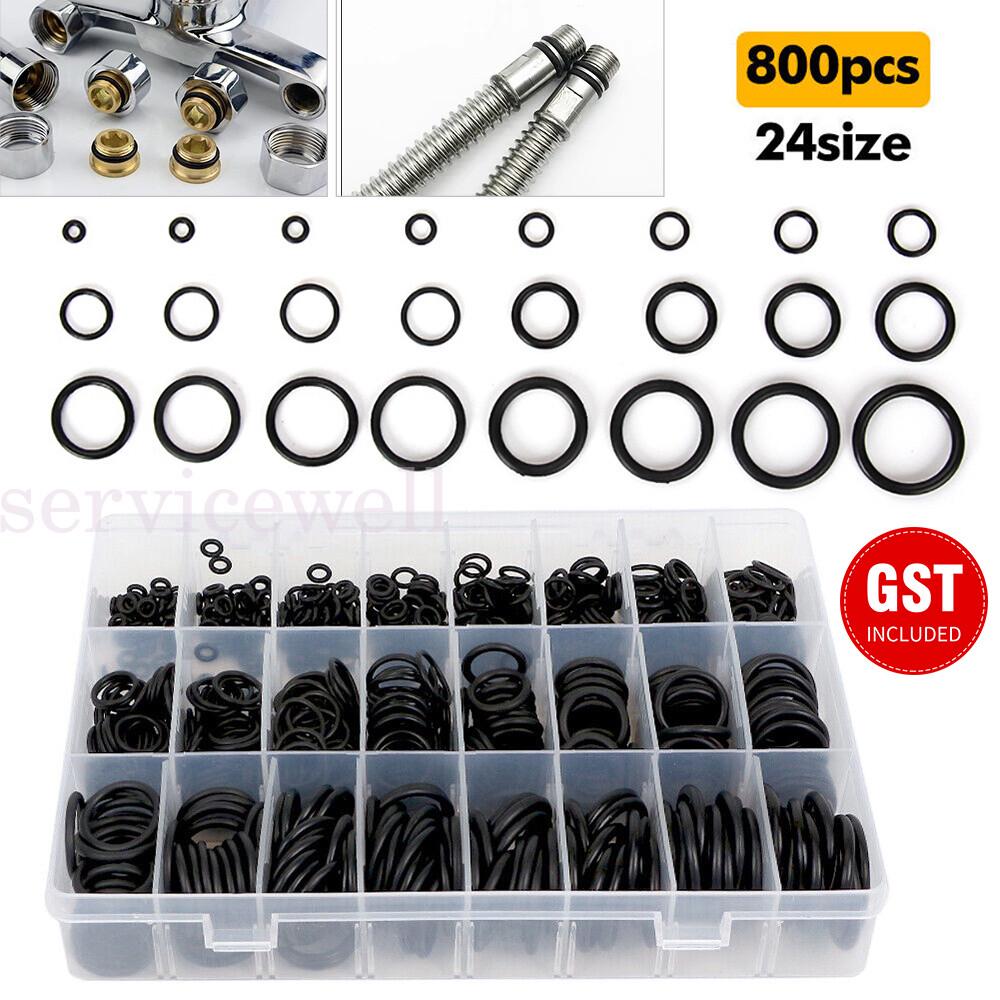 800Pcs 24 Sizes Nitrile Rubber O-Ring Gasket Assortment Seal Ring Kits With Box