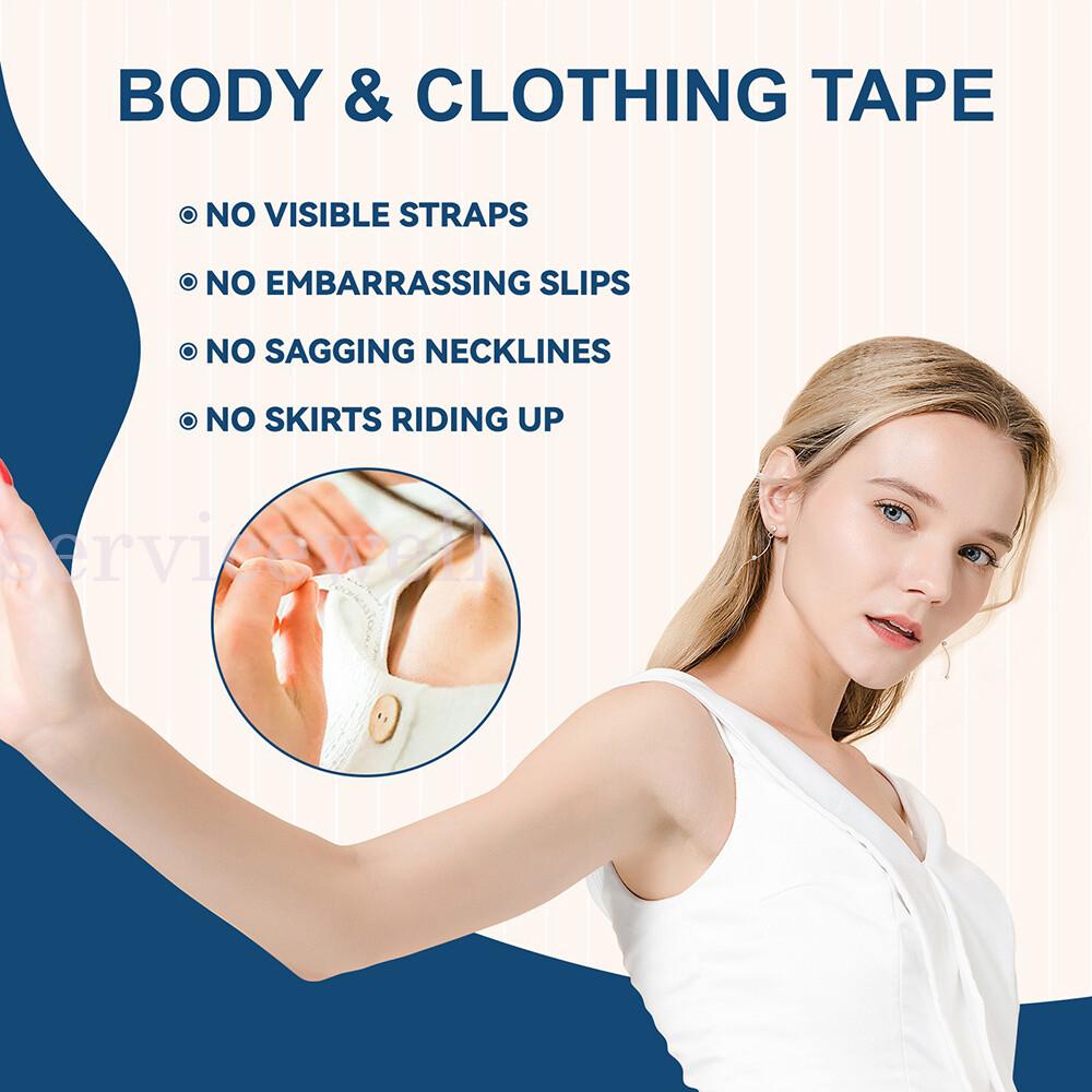 80x Clothes Double Sided Tape for Fashion Body Skin Clear Tape Dress Strips - Image 5