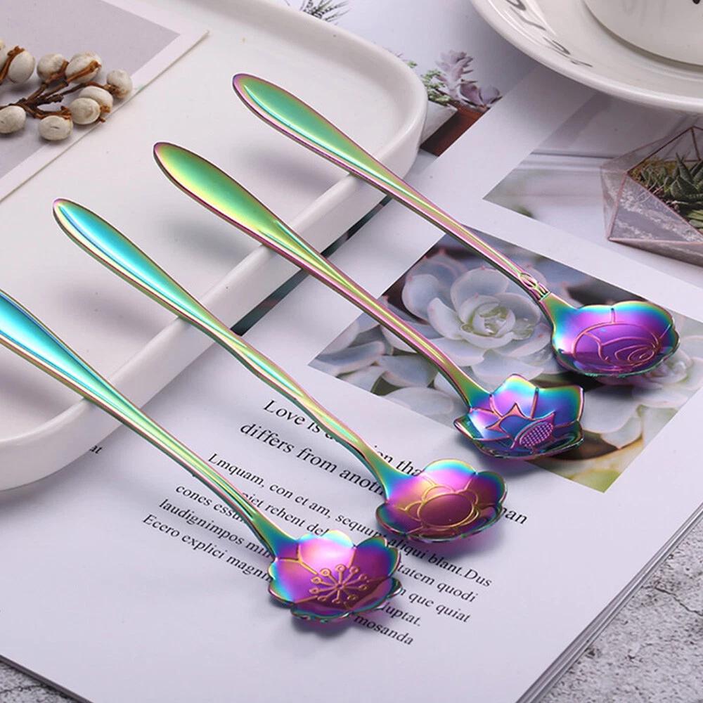 8PCS Spoon Long Handle Dessert Tea Coffee Mixing Spoon Stainless-Steel Teaspoons - Image 7
