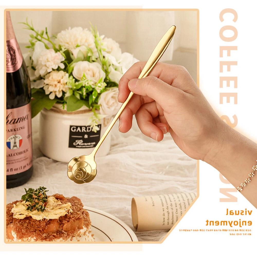 8PCS Spoon Long Handle Dessert Tea Coffee Mixing Spoon Stainless-Steel Teaspoons - Image 3