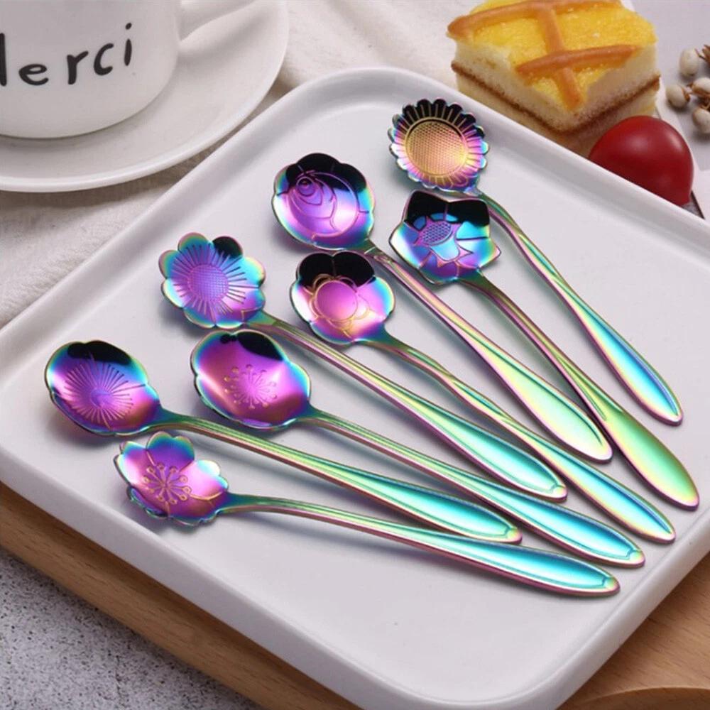 8PCS Spoon Long Handle Dessert Tea Coffee Mixing Spoon Stainless-Steel Teaspoons - Image 6