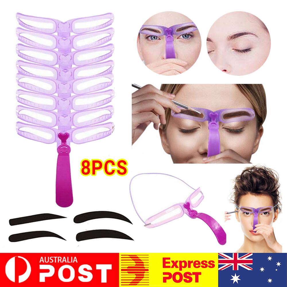 8Pcs Eyebrow Shaping Stencils Card Template Handy Makeup Tools Save Time Fashion
