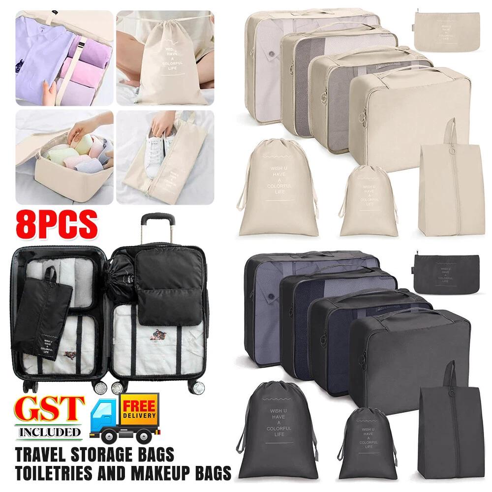 Packing Cubes Travel Pouches Luggage Organiser Clothes Suitcase Storage Bag
