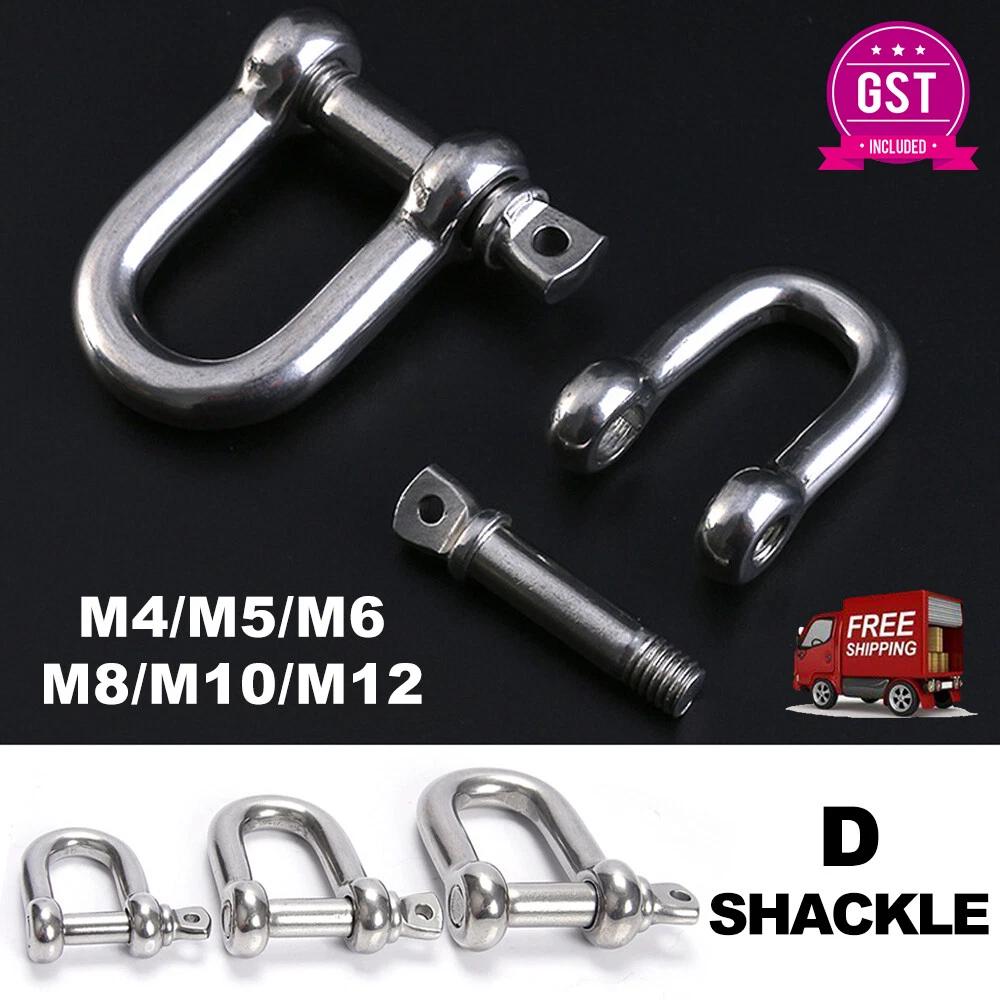 D Dee Shackles Stainless Steel Marine Grade 316 - 4mm to 12mm