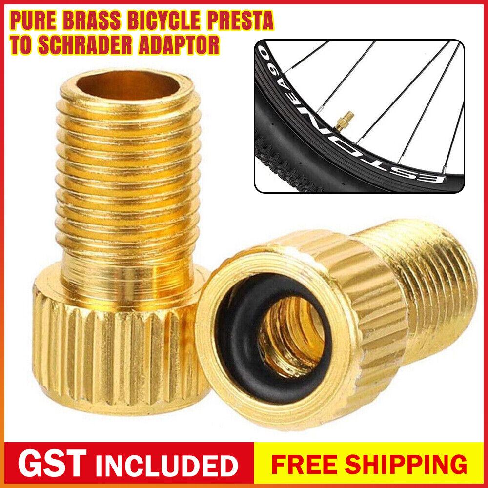 8x Bikes Inflate Tire Tool Pump Presta to Schrader Valve Adaptor Brass Convert