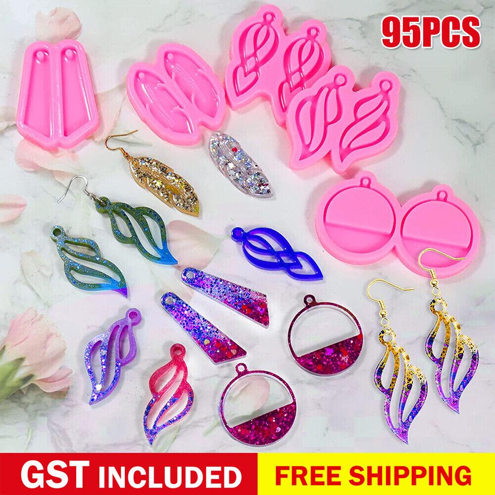 95Pcs Jewelry Pendant Silicone Dream Catcher Feather Earring Resin Mold Mould AU
