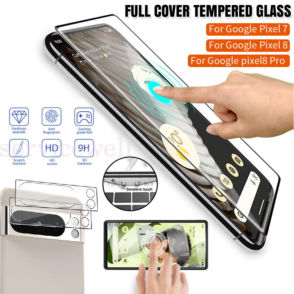 9H Tempered Glass Screen Protector + Camera Lens For Google Pixel 8 Pro 7 6
