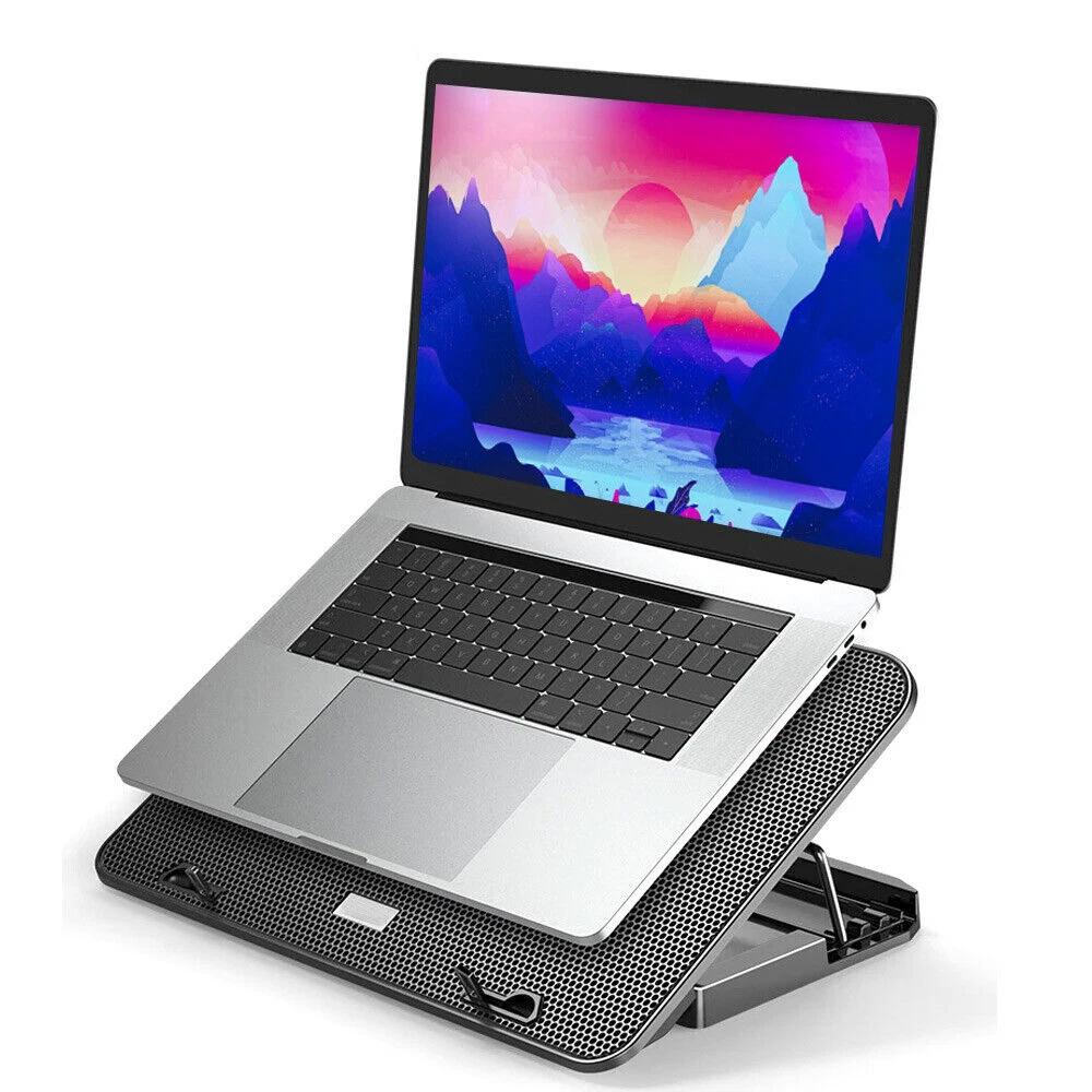 A9 Laptop Gaming Cooler Cooling Pad Stand Big USB ports Fans LED lights 12 -17 - Image 2