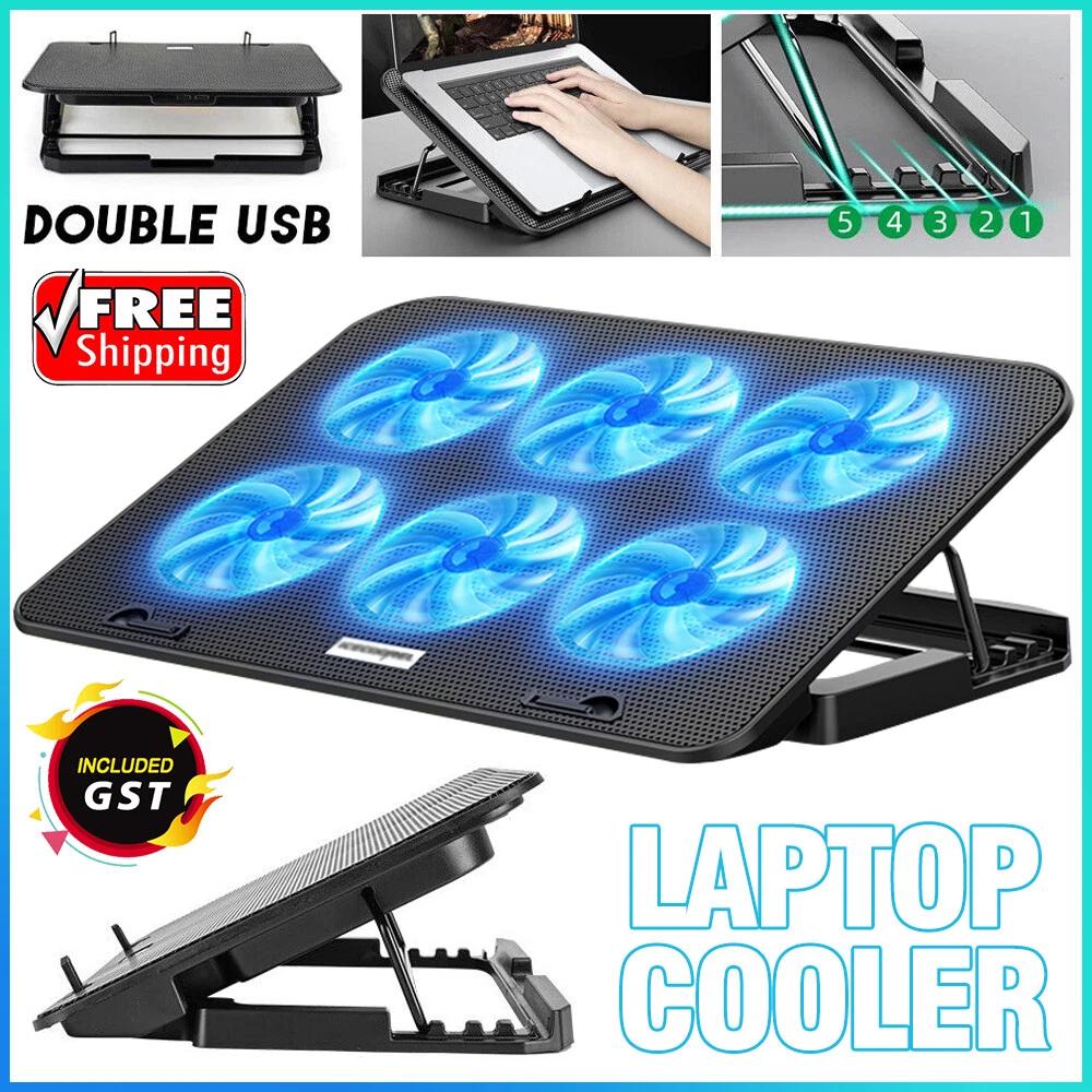 A9 Laptop Gaming Cooler Cooling Pad Stand Big USB ports Fans LED lights 12 -17