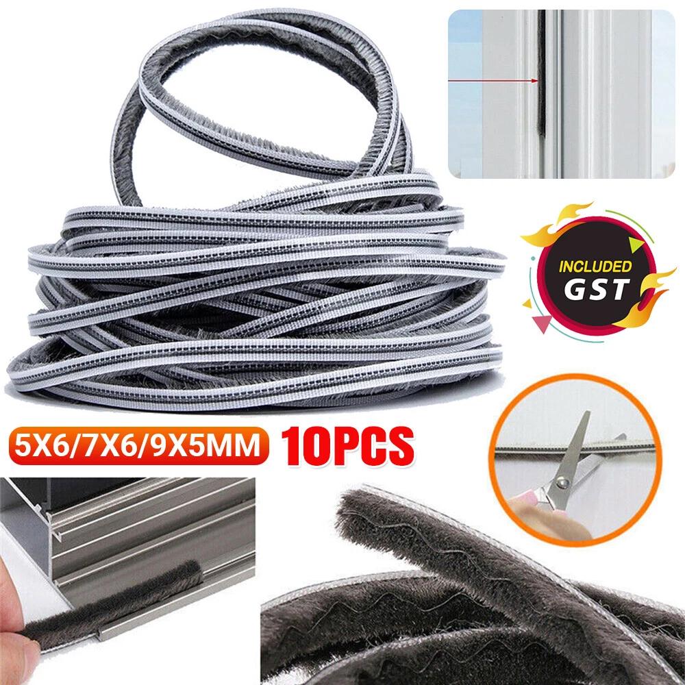 10M Hairy Seal Brush Pile Door Window Sliding Weather Strip Draught Excluder