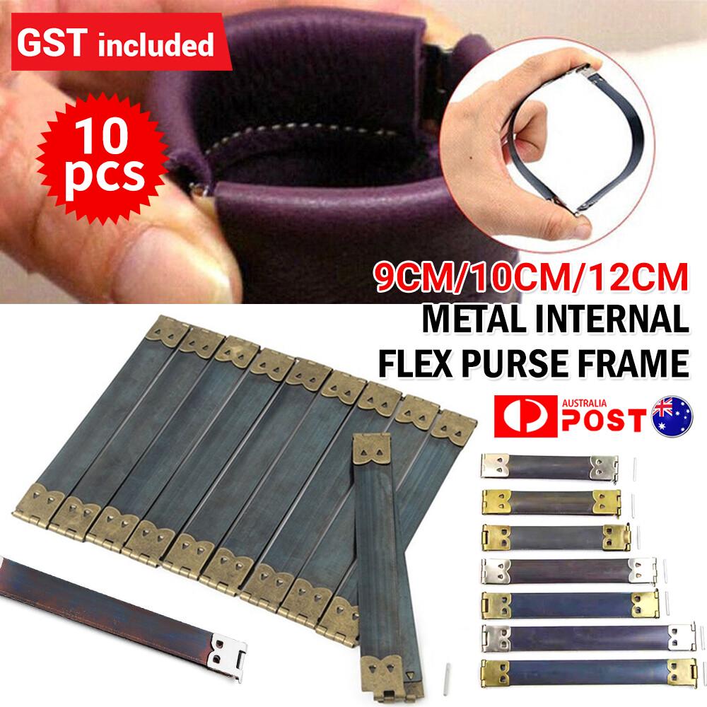 10PCS Metal Internal Flex Purse Frame Kiss Clasp Hidden Snap Bag Accessory