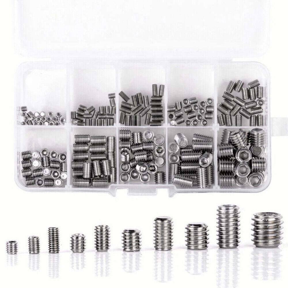 220Pcs Stainless Steel Allen Head Socket Set Grub Screws Assortment Kit - Image 7