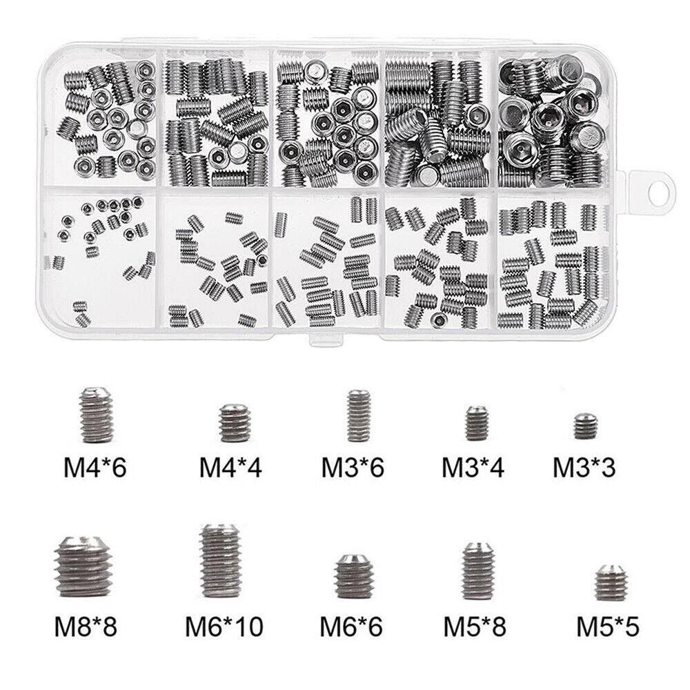 220Pcs Stainless Steel Allen Head Socket Set Grub Screws Assortment Kit - Image 4