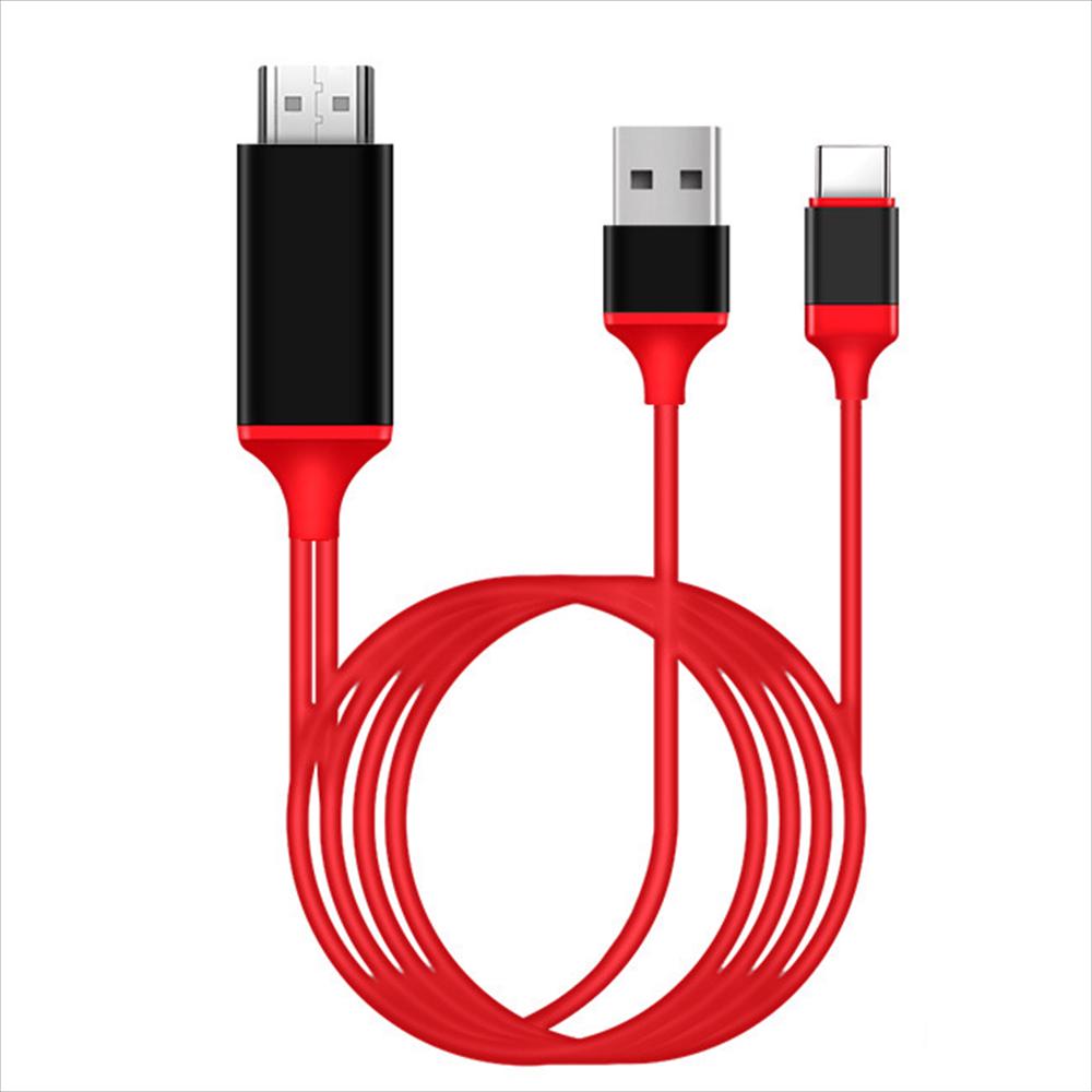 2M 1080P USB Type C to HDMI Cable Adapter USB C Converter With USB Power Port - Image 3