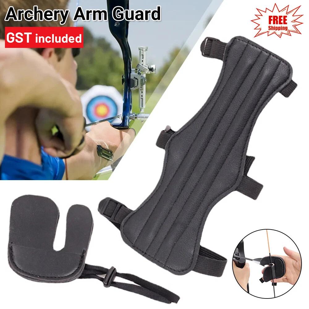 Archery Arm Guard Leather Finger Guard Protective Gear For Hunting Practice