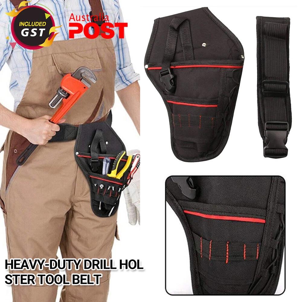 Heavy-duty Drill Holster Tool Belt Pouch Bit Holder Hanging Waist Storag Bag