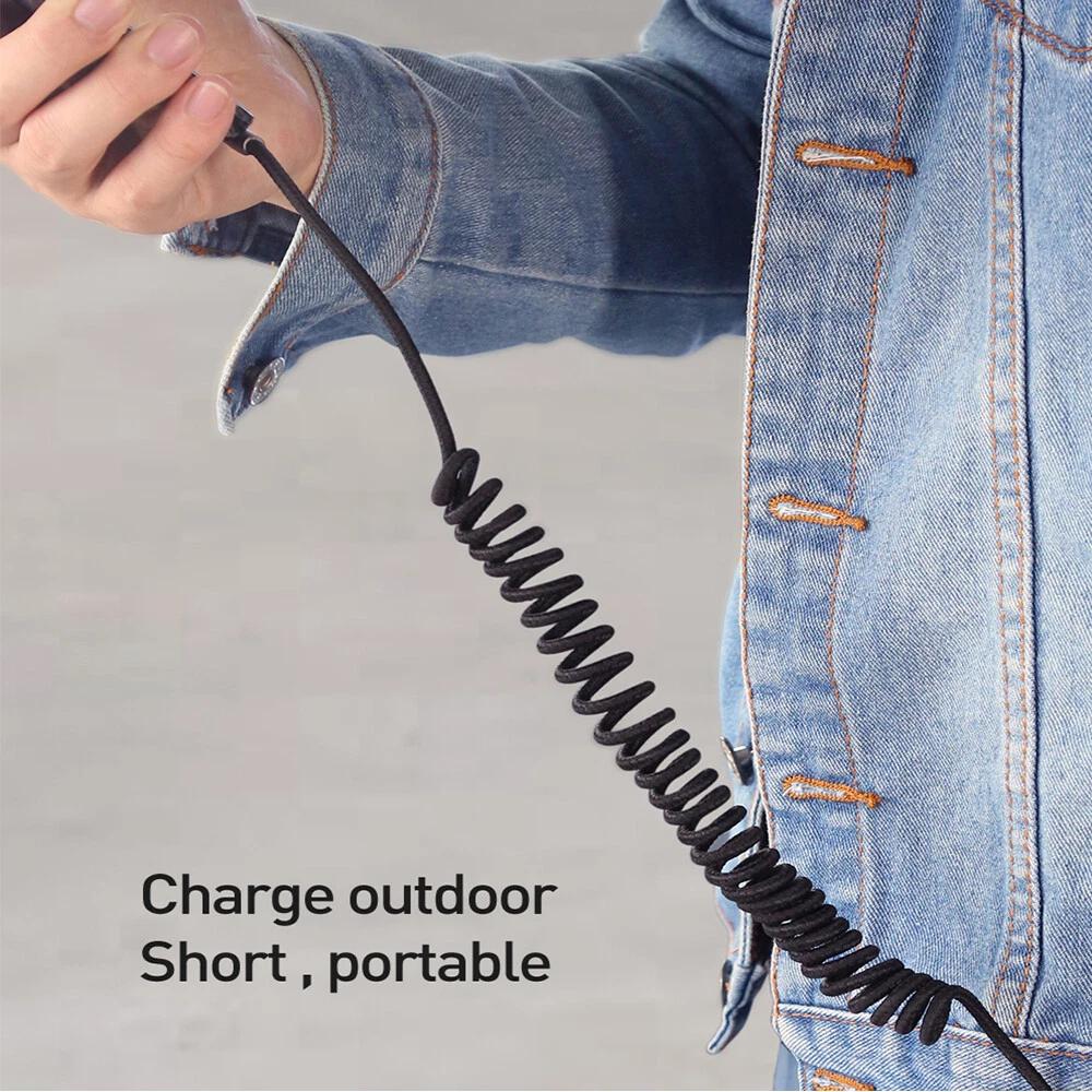 AU Retractable Coiled Coil Type-C QC PD Fast Charge Cable For Samsung Huawei - Image 3