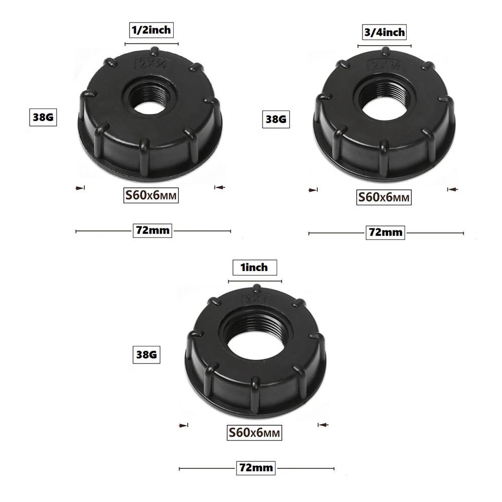 S60X6 Coarse Threaded Cap to 1/2 Adaptor Connector for IBC Tank fittings - Image 2